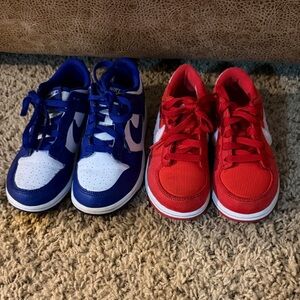 Nike Kids Dual Pack Blue and Red Dunk low